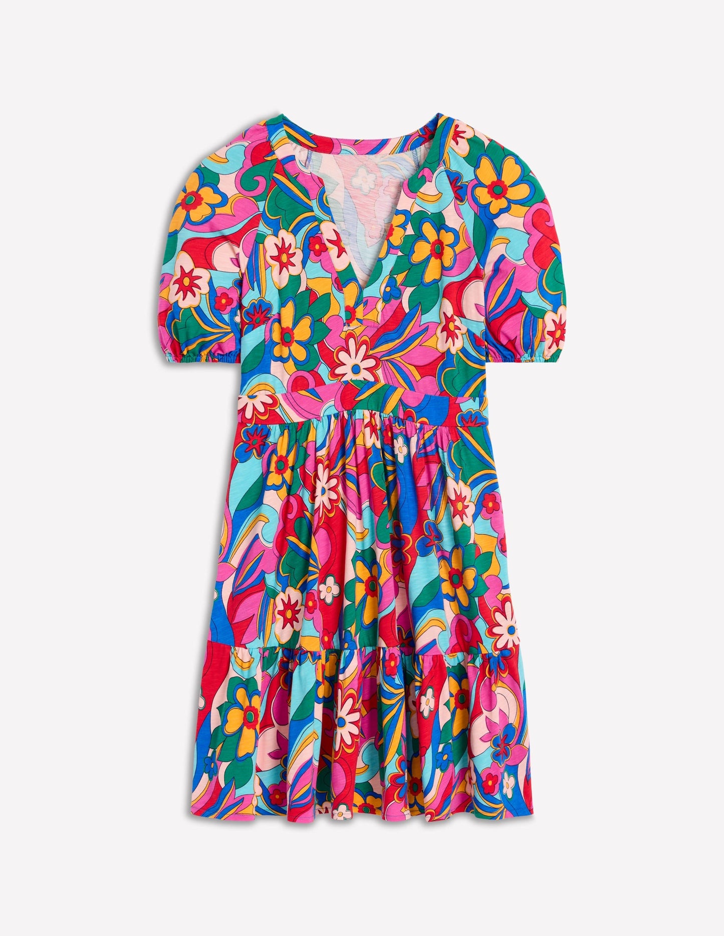 Piper Short Jersey Dress-Multi, Blossomy Pop